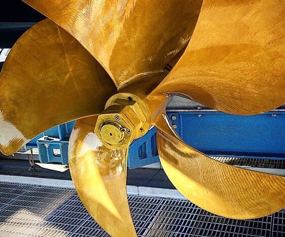 brass ship five-bladed propeller with propspeed