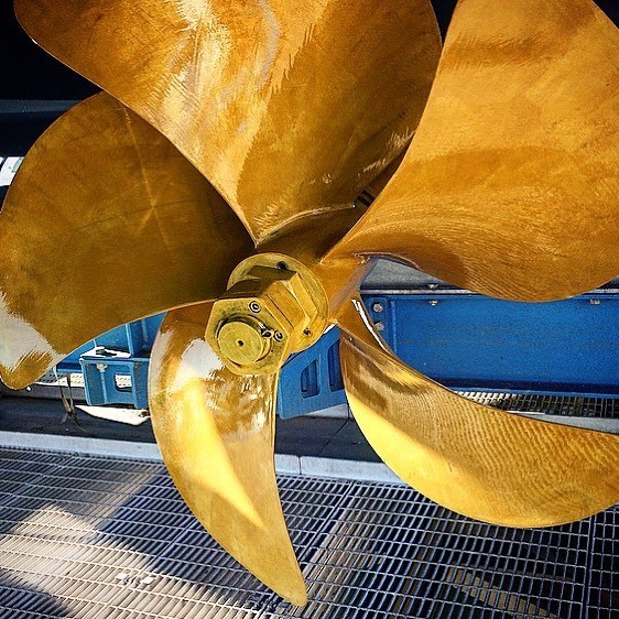 brass ship five-bladed propeller with propspeed